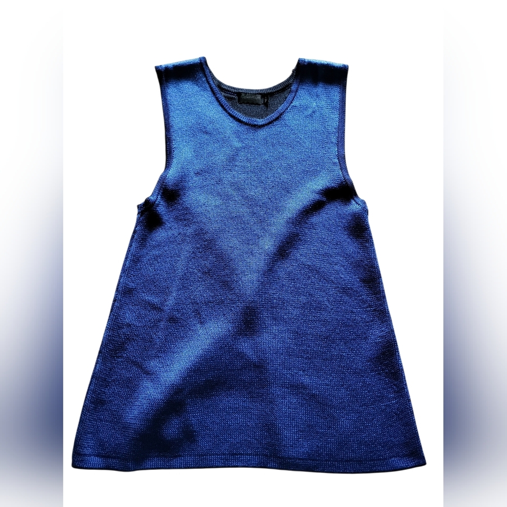 Calvin Klein Collection For Webster Womens Knit Sweater Vest Royal Blue L
